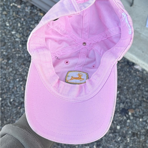 Pink John Deere embroided strapback baseball hat /cap farmer womens - Picture 7 of 7
